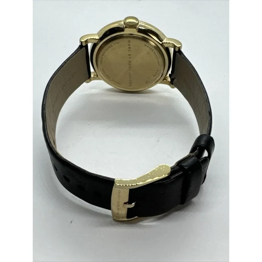 Marc Jacobs MBM1269 Women's Black Leather Analog Dial Quartz Wrist Watch JNA704